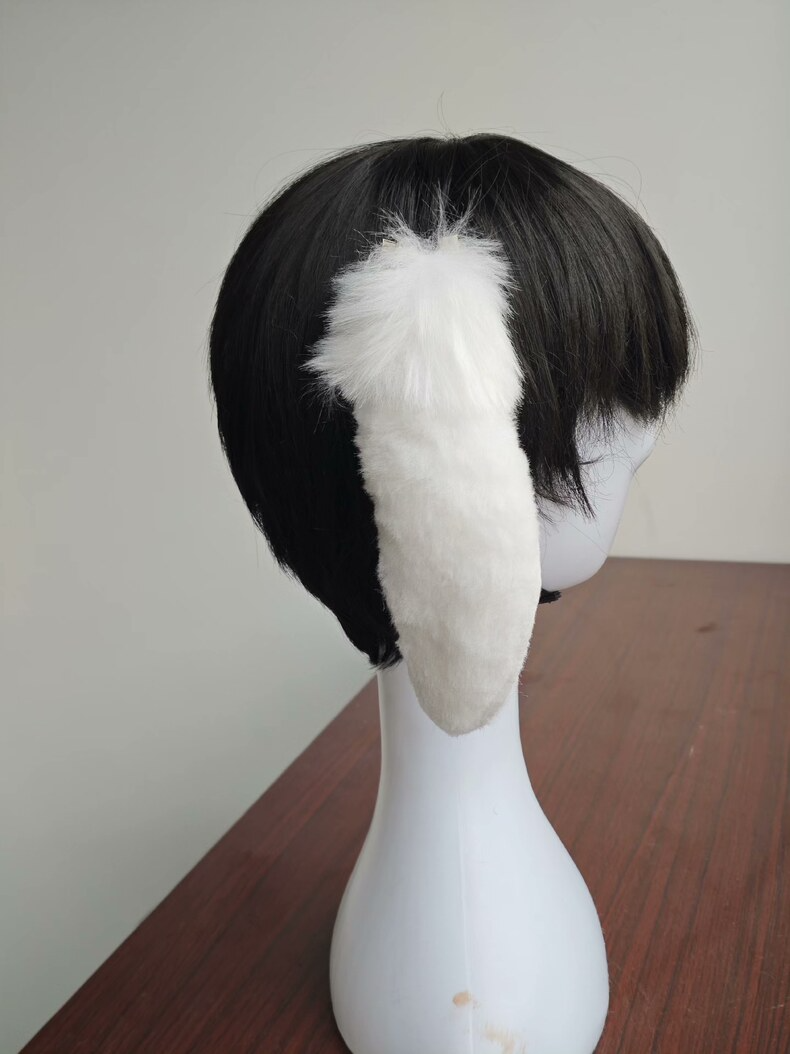 Charming Handmade White Rabbit Ears Hair Clip - Image 4