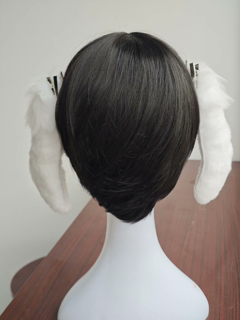Charming Handmade White Rabbit Ears Hair Clip - Image 5