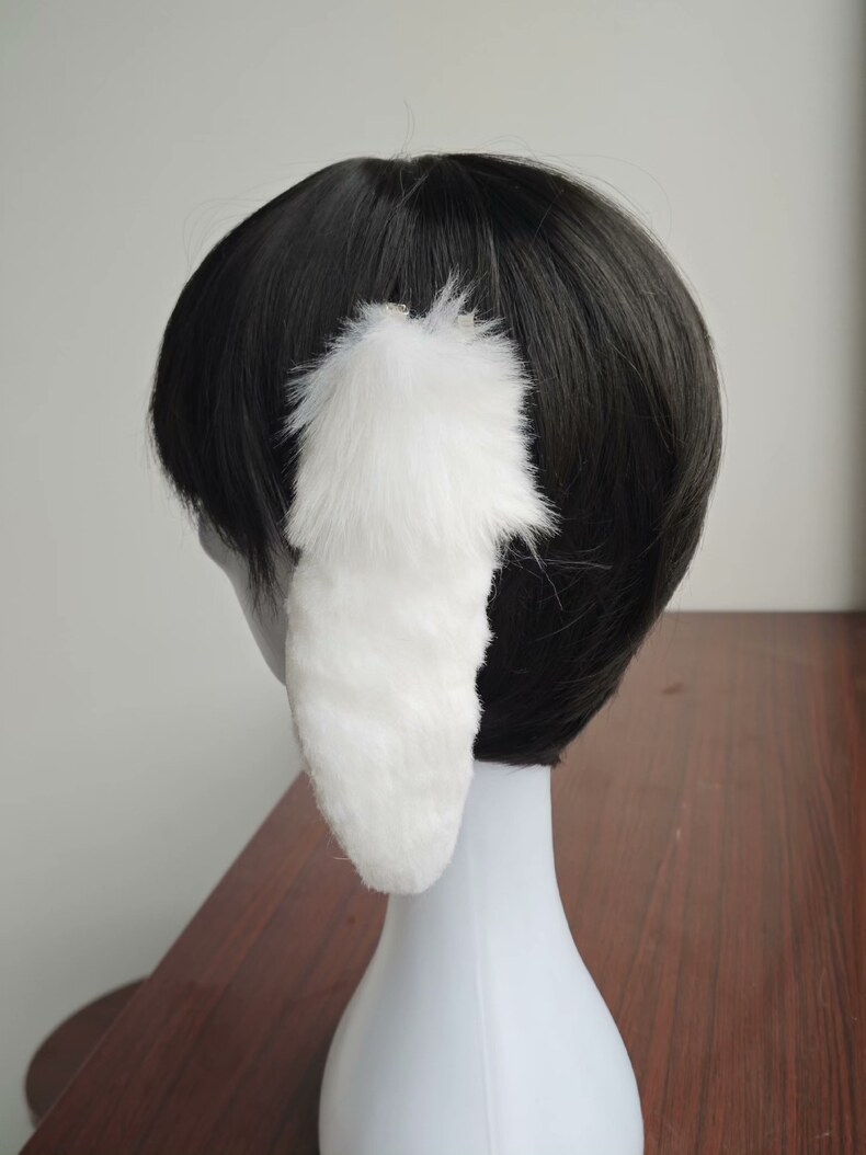 Charming Handmade White Rabbit Ears Hair Clip - Image 6