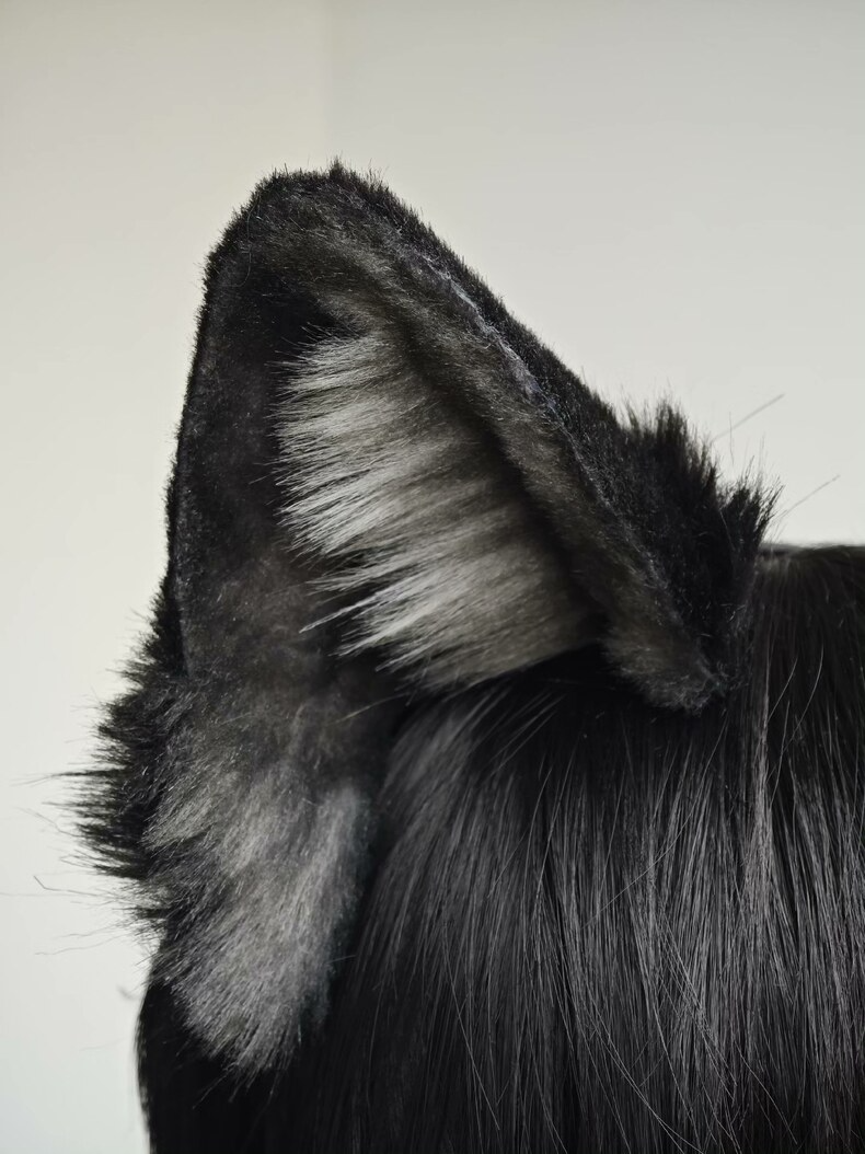 Handmade Wolf Ears Headband - Realistic Faux Fur Cosplay - Image 1