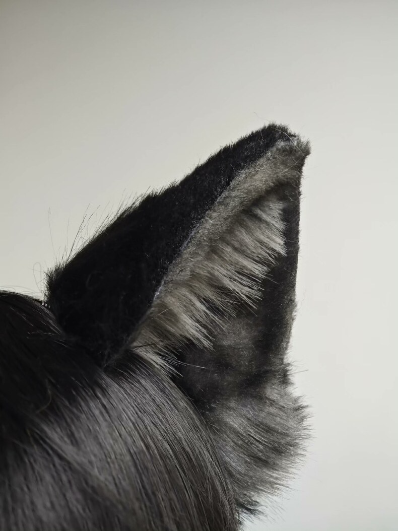 Handmade Wolf Ears Headband - Realistic Faux Fur Cosplay - Image 2