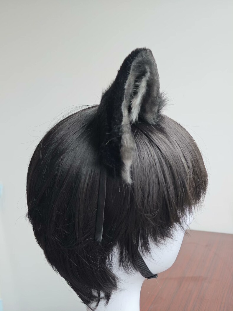 Handmade Wolf Ears Headband - Realistic Faux Fur Cosplay - Image 4