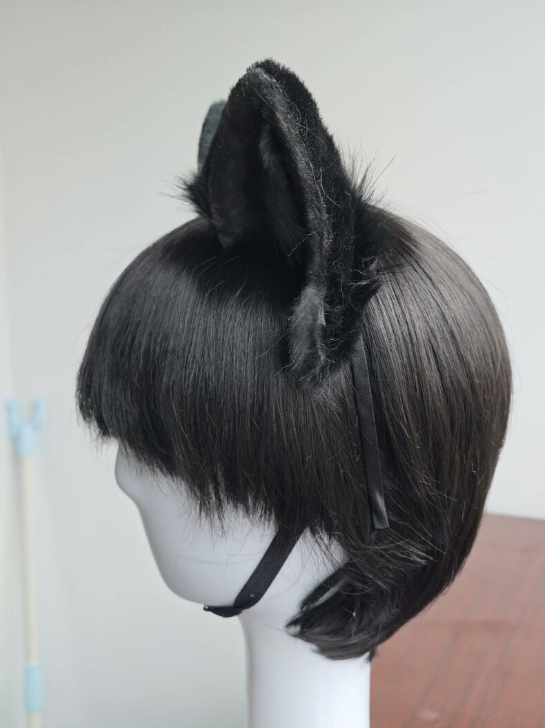 Handmade Wolf Ears Headband - Realistic Faux Fur Cosplay - Image 5