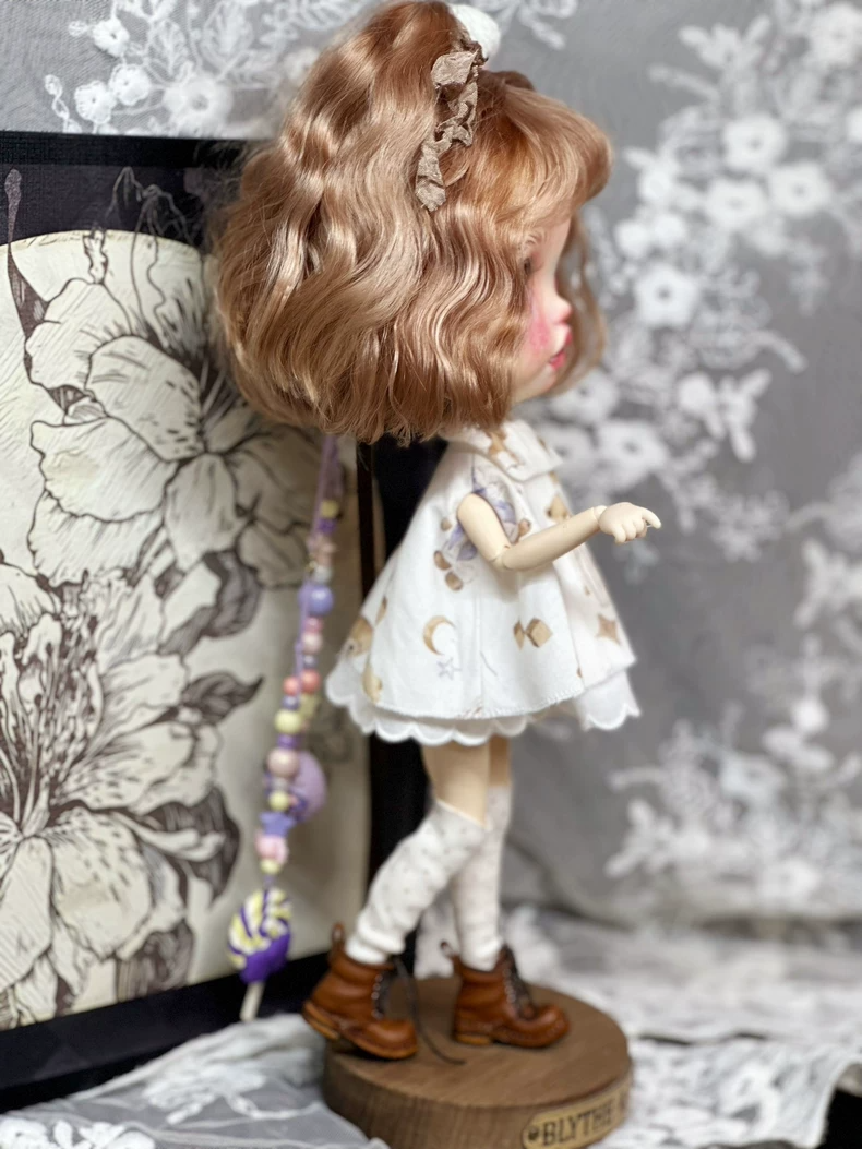 Charming Blythe Doll Dress & Socks Set – Pastel Teddy Bear Theme for ob24 Dolls - Image 8