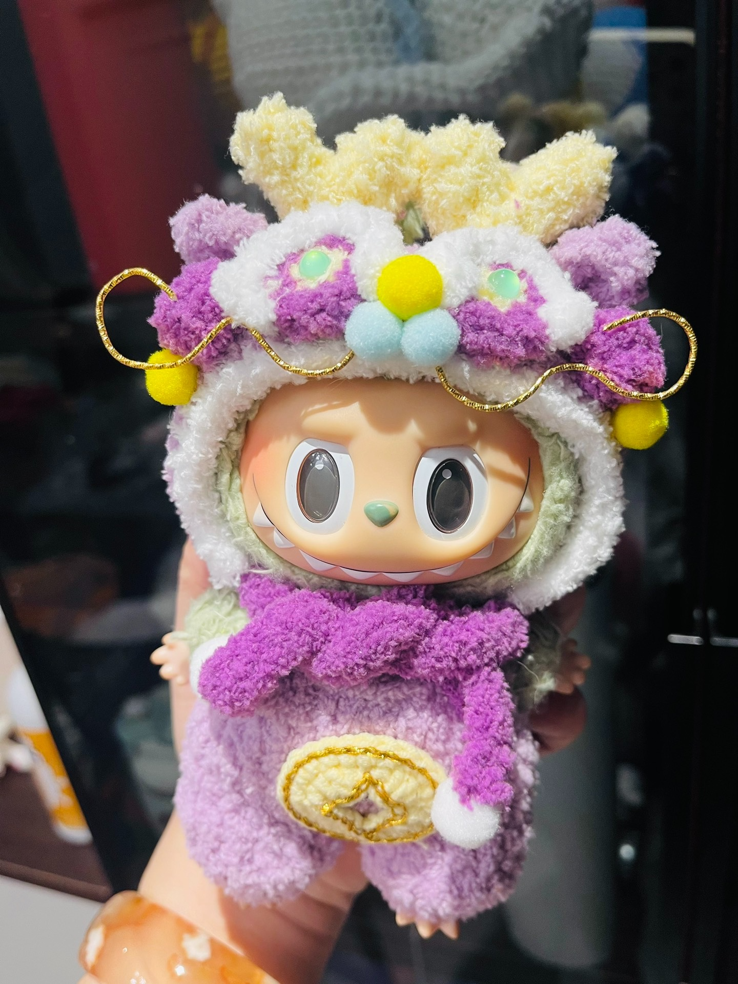 Whimsical Purple Labubu Doll Outfit – Enchanting Plush Hat & Playful Ensemble - Image 1