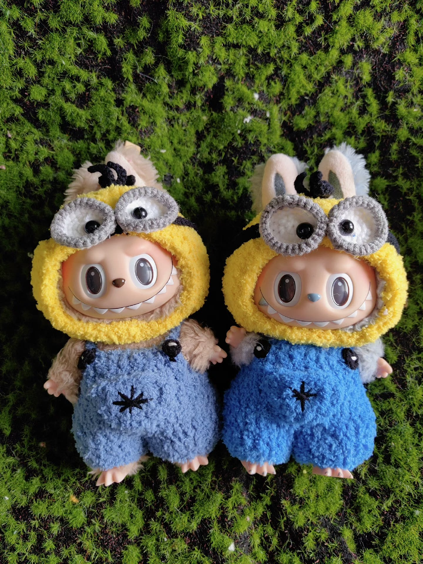 Whimsical LABUBU Outfit – Playful Yellow Hoodie & Blue Pants Set for Adorable Collectible Figures - Image 1