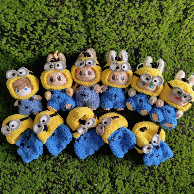 Whimsical LABUBU Outfit – Playful Yellow Hoodie & Blue Pants Set for Adorable Collectible Figures - Image 8