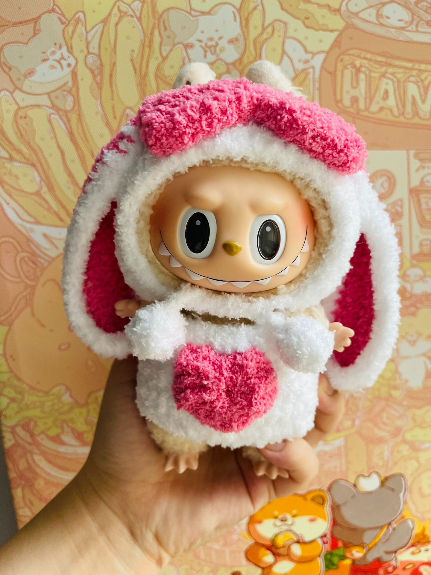Labubu Bunny-Themed Doll Outfit: Soft Plush, Whimsical Design for Play & Collectors - Image 1