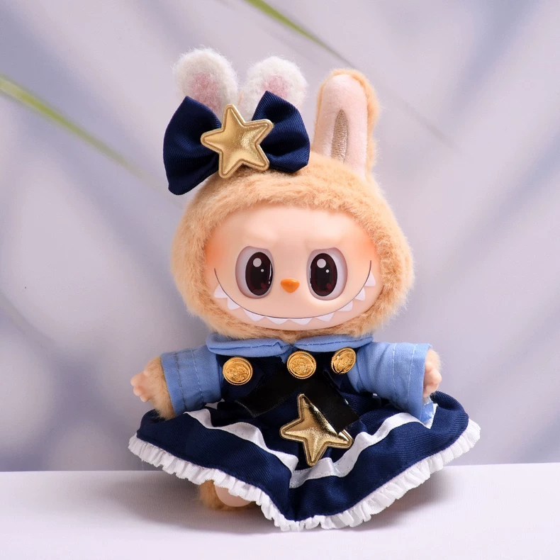 Whimsical LABUBU Police Officer Outfit - Premium Bunny Character Costume with Navy Blue Dress & Gold Accents for Collectors - Image 1