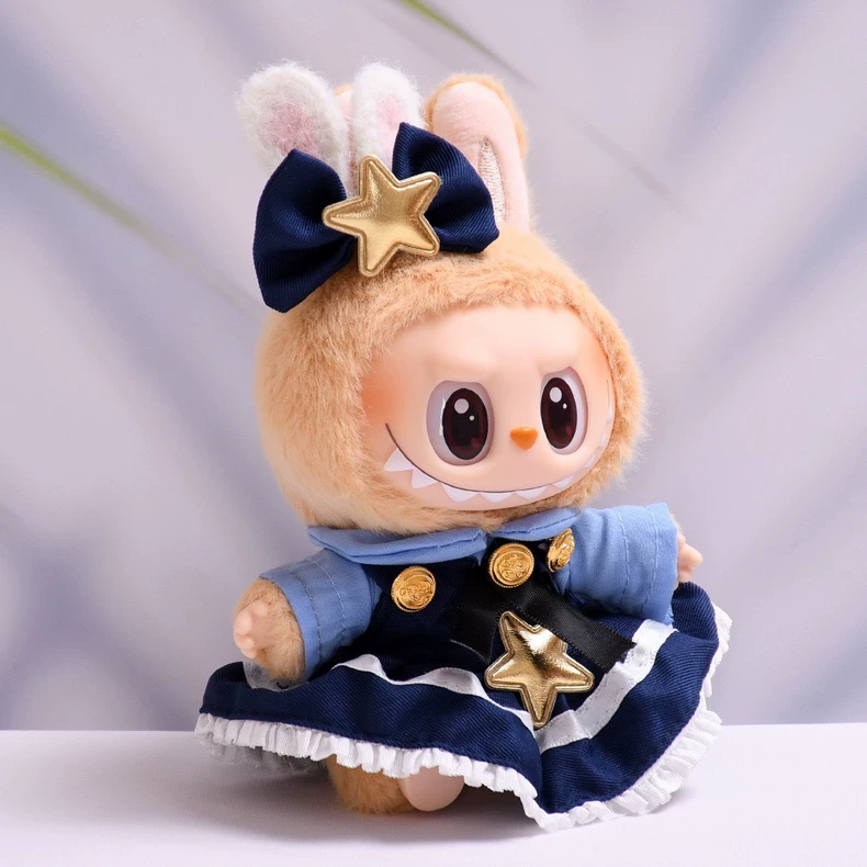 Whimsical LABUBU Police Officer Outfit - Premium Bunny Character Costume with Navy Blue Dress & Gold Accents for Collectors - Image 2