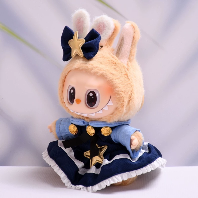 Whimsical LABUBU Police Officer Outfit - Premium Bunny Character Costume with Navy Blue Dress & Gold Accents for Collectors - Image 3