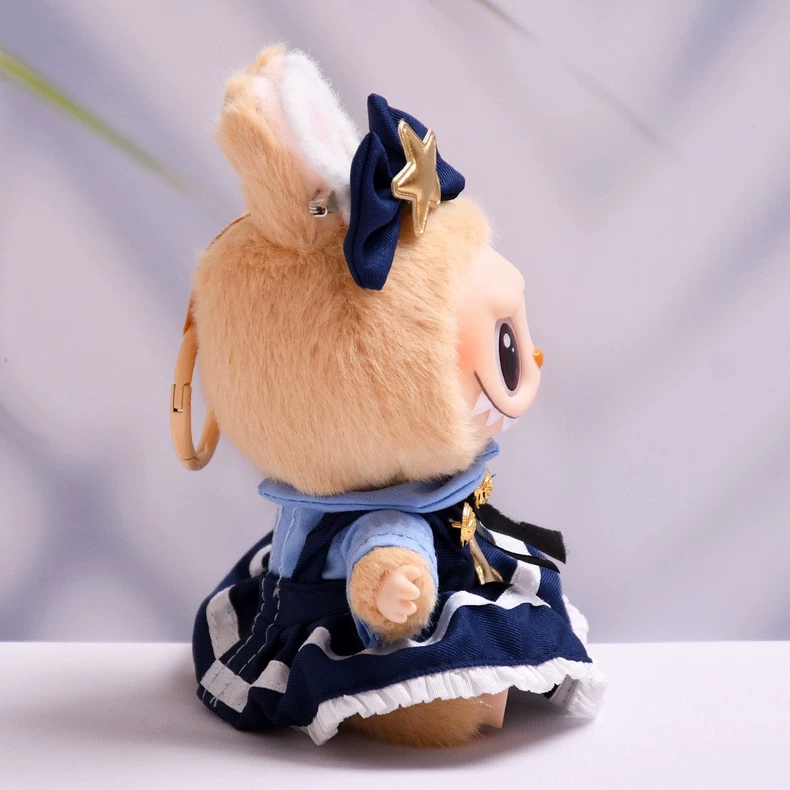Whimsical LABUBU Police Officer Outfit - Premium Bunny Character Costume with Navy Blue Dress & Gold Accents for Collectors - Image 4