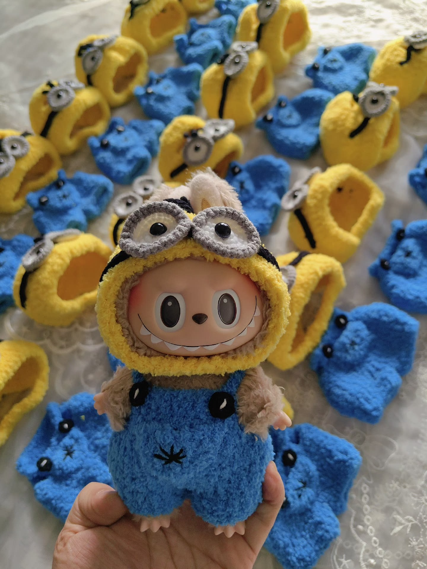 Charming Labubu Doll in Minion Outfit - Vibrant Plush Collectible for Fans & Enthusiasts - Image 1