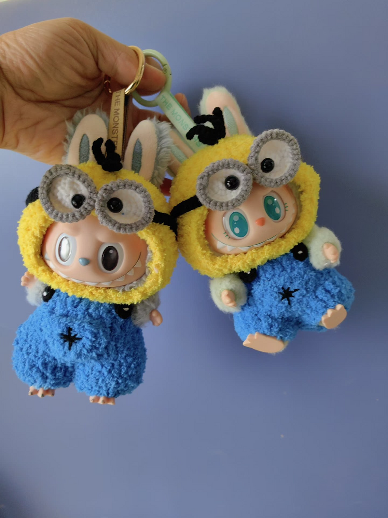 Charming Labubu Doll in Minion Outfit - Vibrant Plush Collectible for Fans & Enthusiasts - Image 3