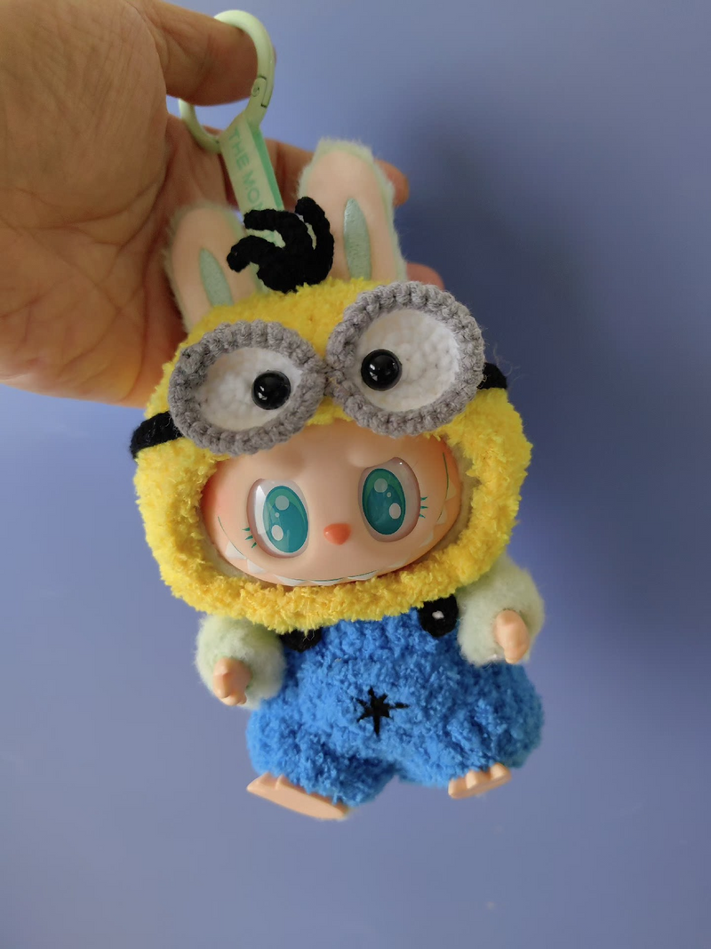 Charming Labubu Doll in Minion Outfit - Vibrant Plush Collectible for Fans & Enthusiasts - Image 4