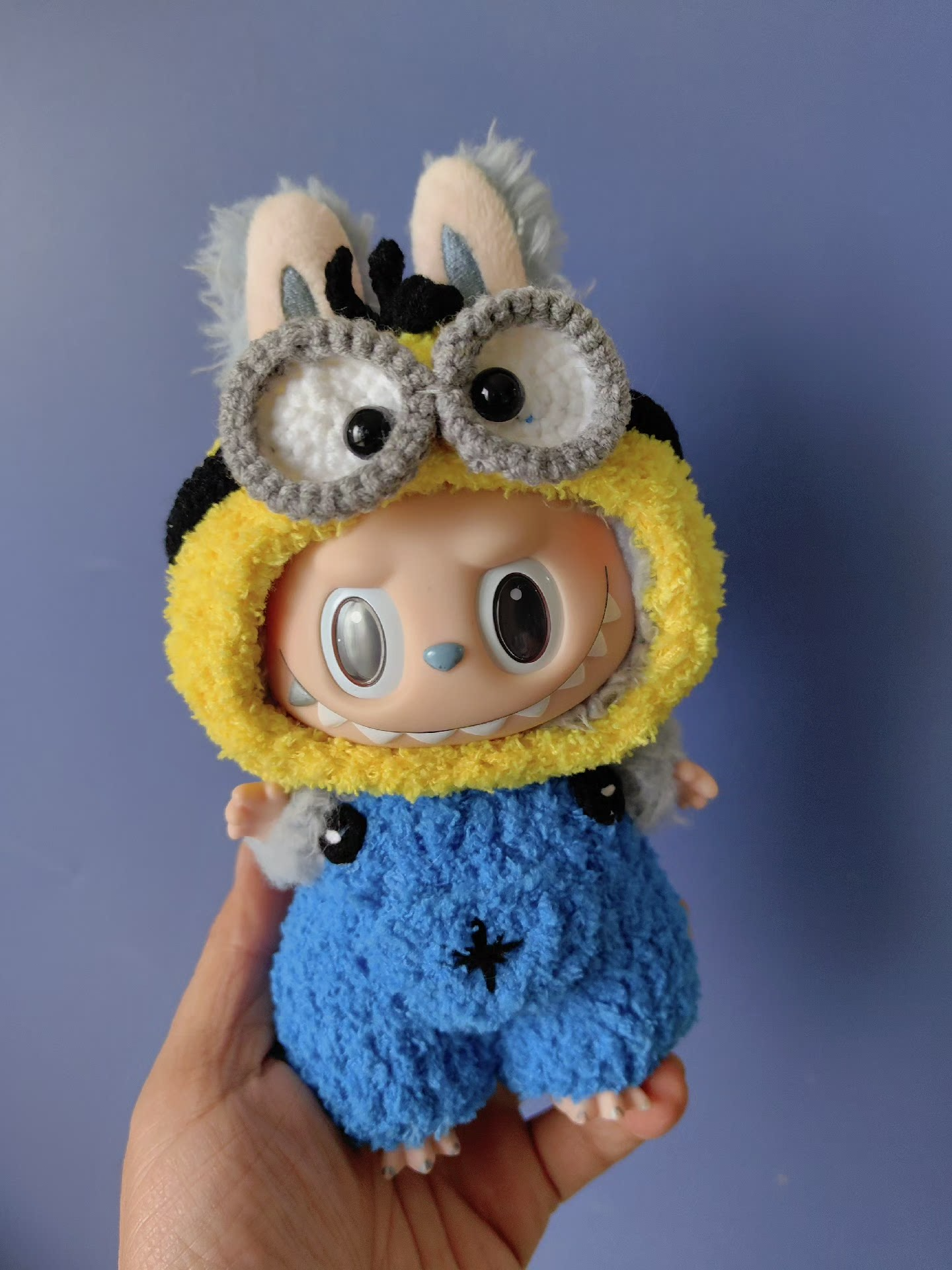 Charming Labubu Doll in Minion Outfit - Vibrant Plush Collectible for Fans & Enthusiasts - Image 6