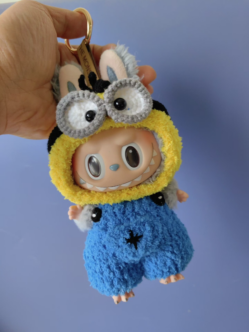 Charming Labubu Doll in Minion Outfit - Vibrant Plush Collectible for Fans & Enthusiasts - Image 7