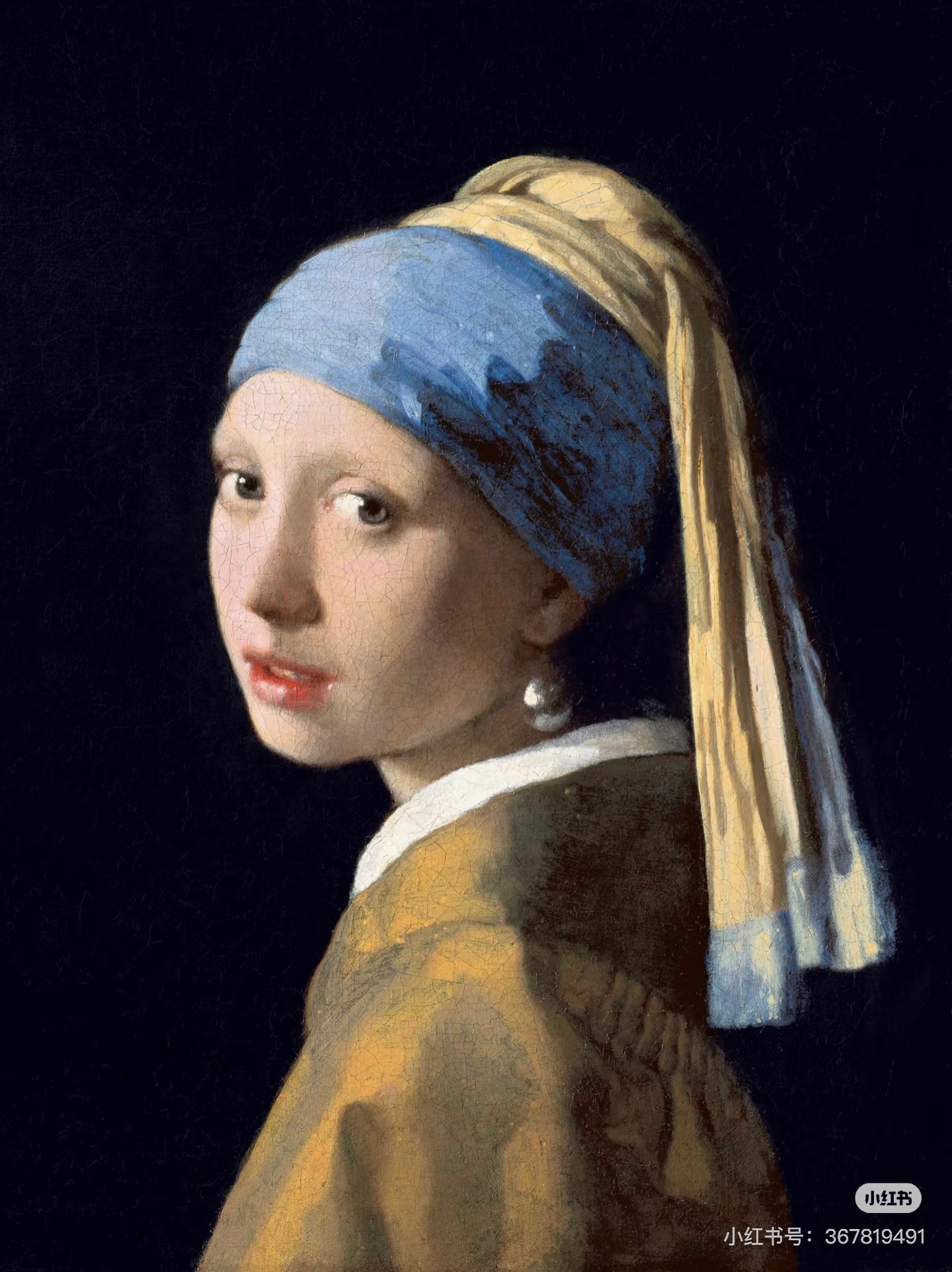 Whimsical LABUBU Doll Outfit: 'Girl with a Pearl Earring' Inspired Yellow & Blue Dress & Hat for Collectors - Image 5