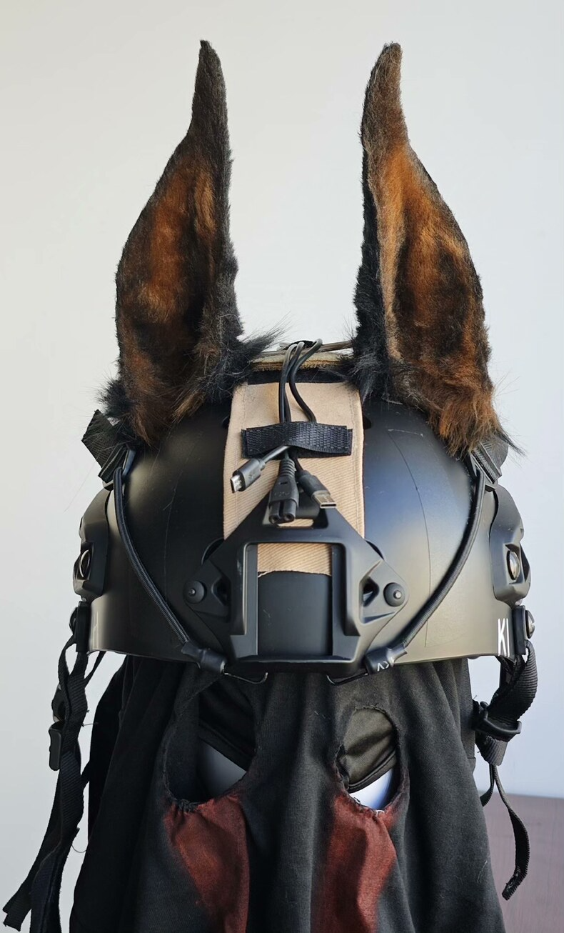 Realistic Doberman Plush Ears for Cosplay & Costumes - Image 1