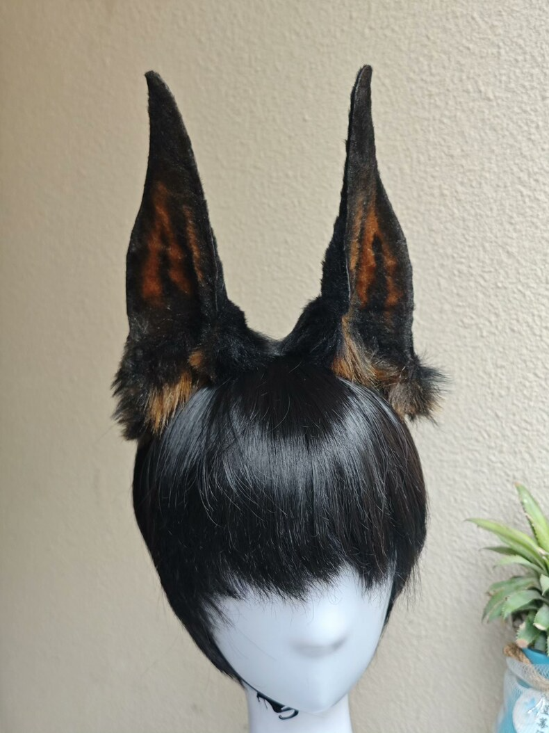Realistic Doberman Plush Ears for Cosplay & Costumes - Image 7