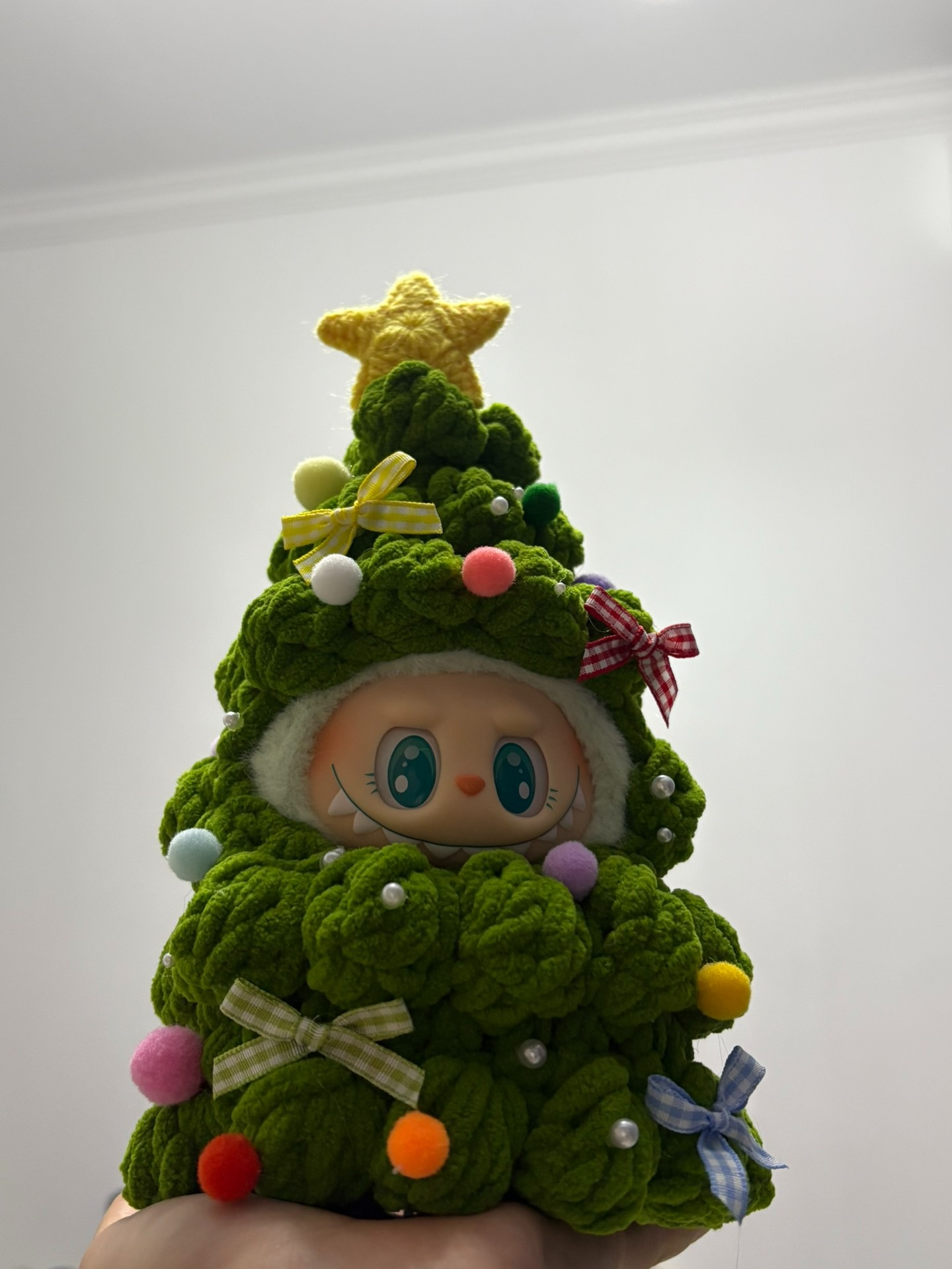 Festive Labubu Doll Christmas Tree Outfit – Colorful Holiday Costume with Star Top - Image 2