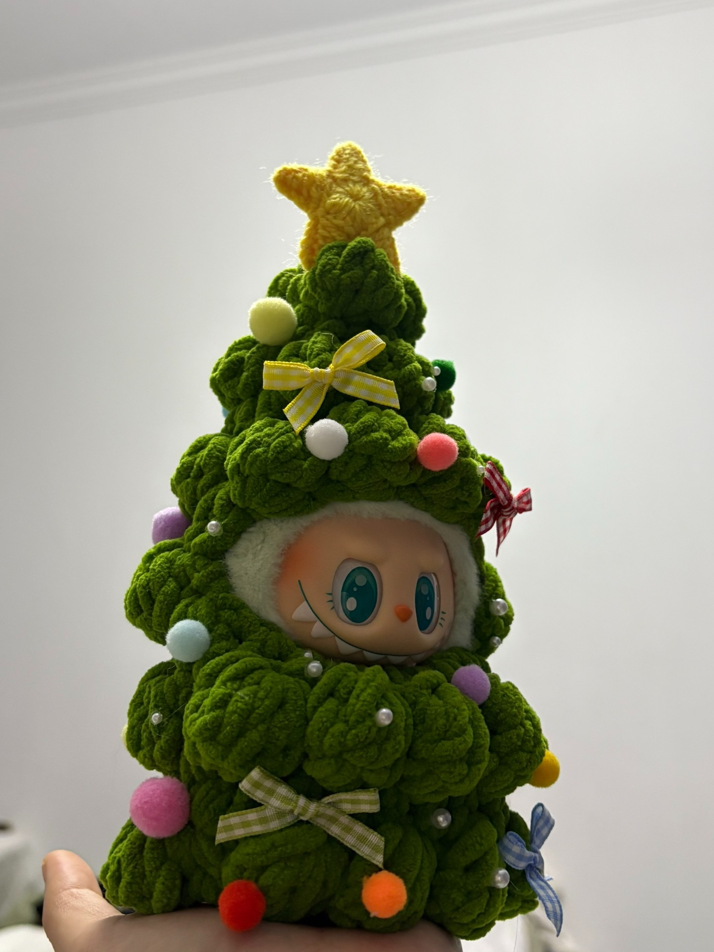 Festive Labubu Doll Christmas Tree Outfit – Colorful Holiday Costume with Star Top - Image 3