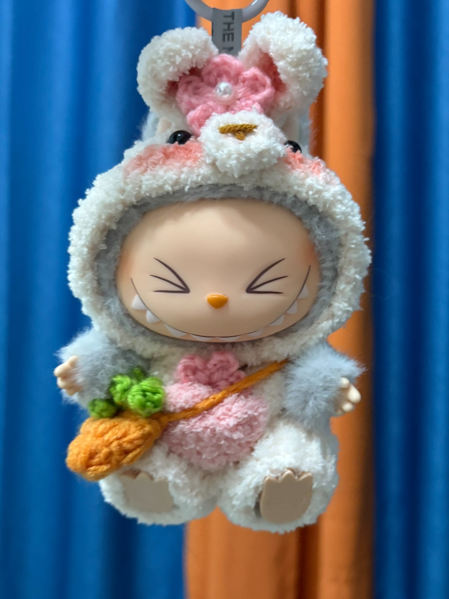Adorable Labubu Bunny Costume: Plush Pastel Outfit with Carrot Accessory - Image 1