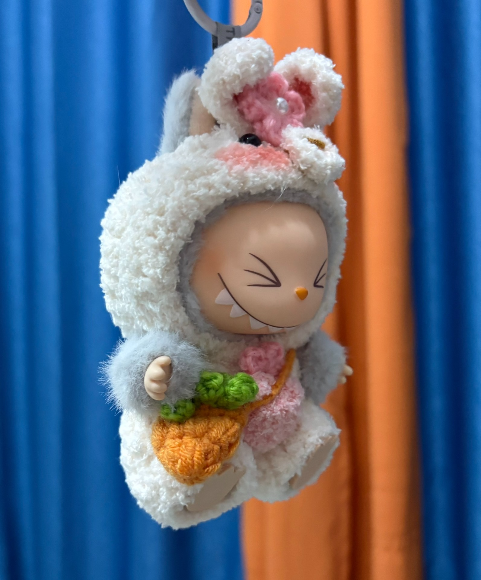 Adorable Labubu Bunny Costume: Plush Pastel Outfit with Carrot Accessory - Image 3