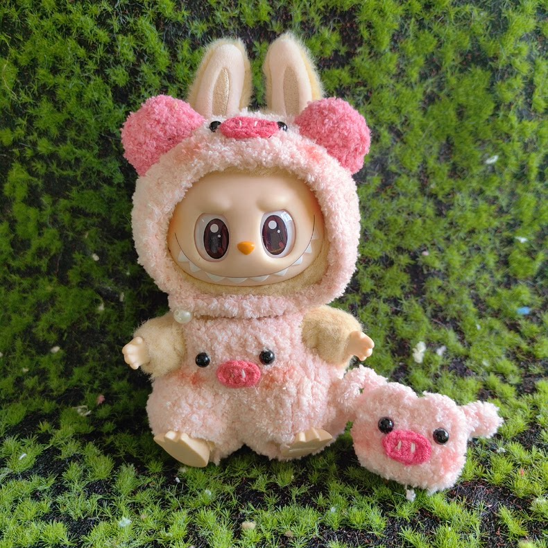 Adorable Labubu Plush Outfit – Cozy Piggy Hat & Pants Set for Collectible Figures | POP MART Style - Image 2