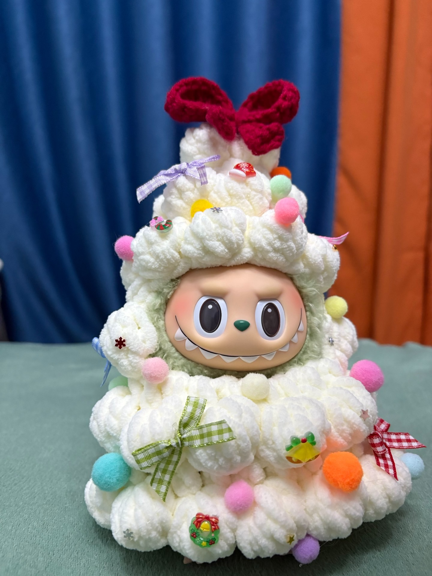 Festive LABUBU Christmas Tree Costume – Plush Holiday Outfit for Dolls - Image 2