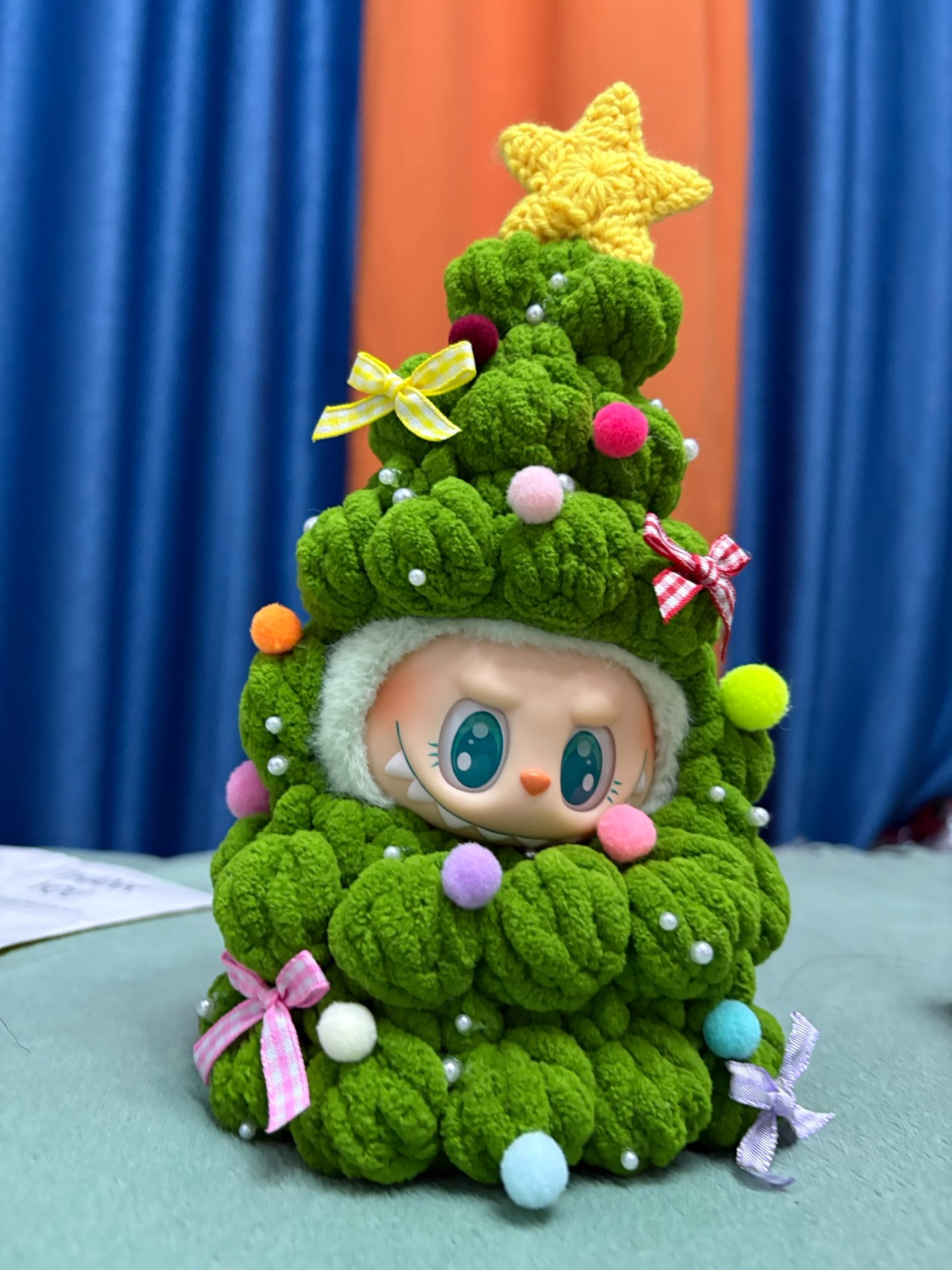 Festive LABUBU Christmas Tree Costume – Plush Holiday Outfit for Dolls - Image 3