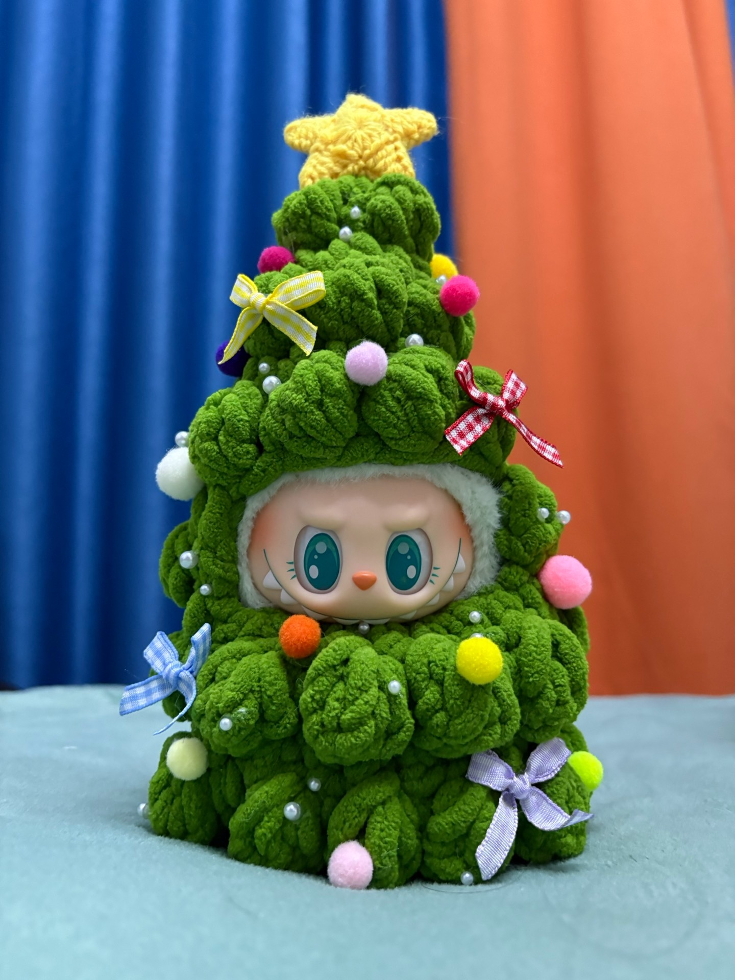 Festive LABUBU Christmas Tree Costume – Plush Holiday Outfit for Dolls - Image 4
