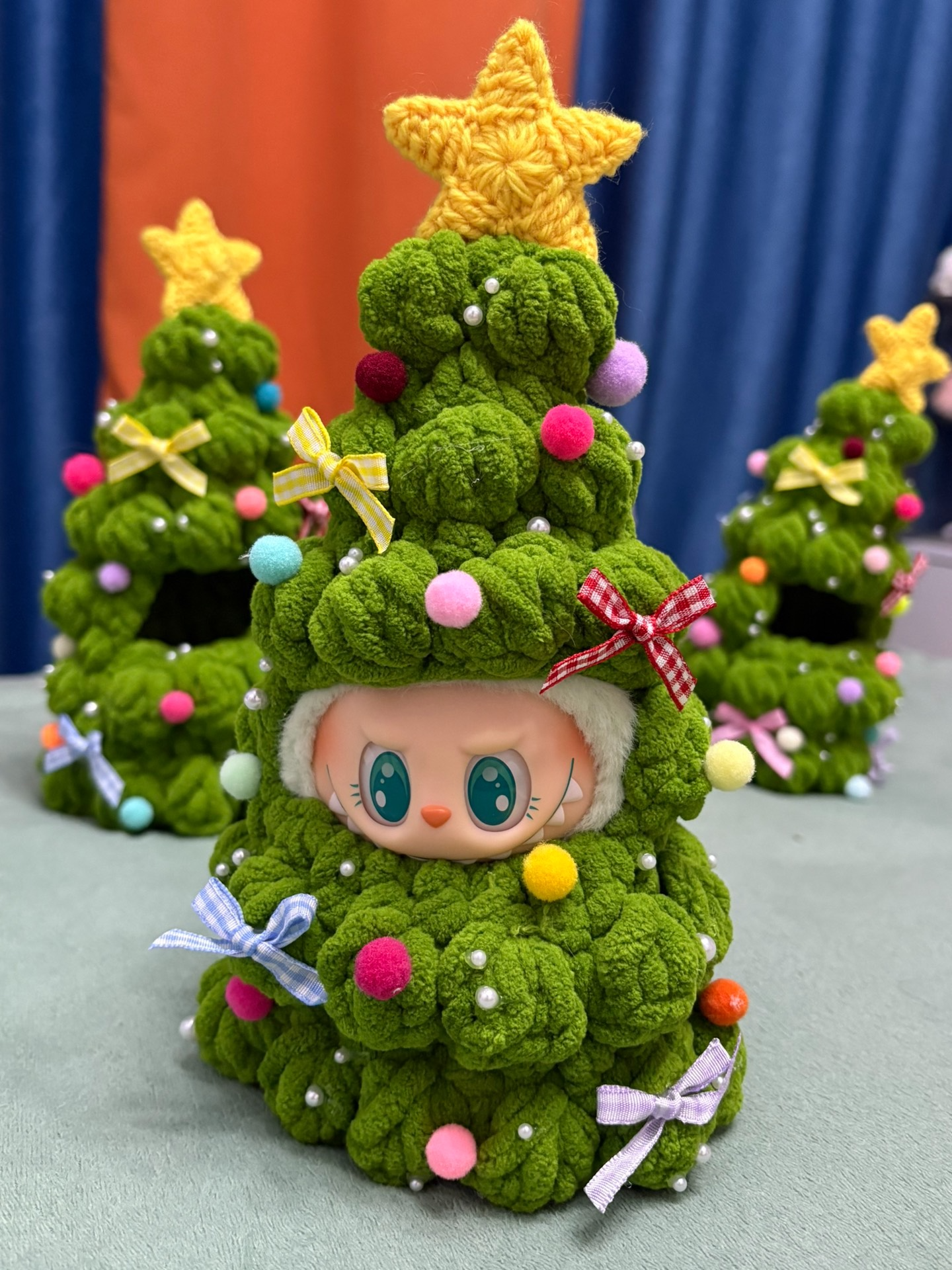 Festive LABUBU Christmas Tree Costume – Plush Holiday Outfit for Dolls - Image 6