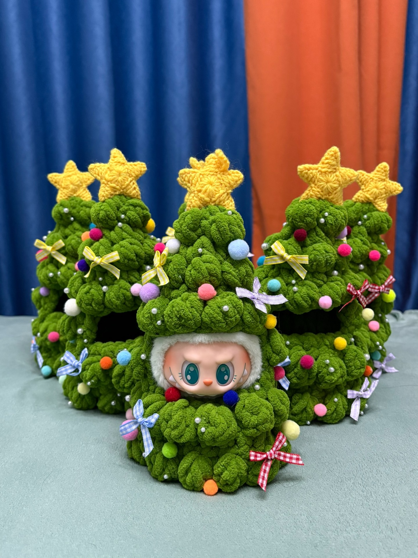 Festive LABUBU Christmas Tree Costume – Plush Holiday Outfit for Dolls - Image 7
