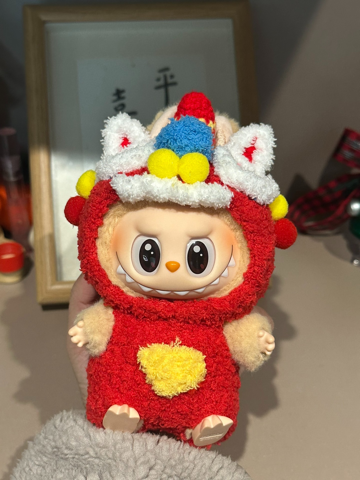 Festive Labubu Lion Dance Outfit – Vibrant Plush Costume for Collectors - Image 1