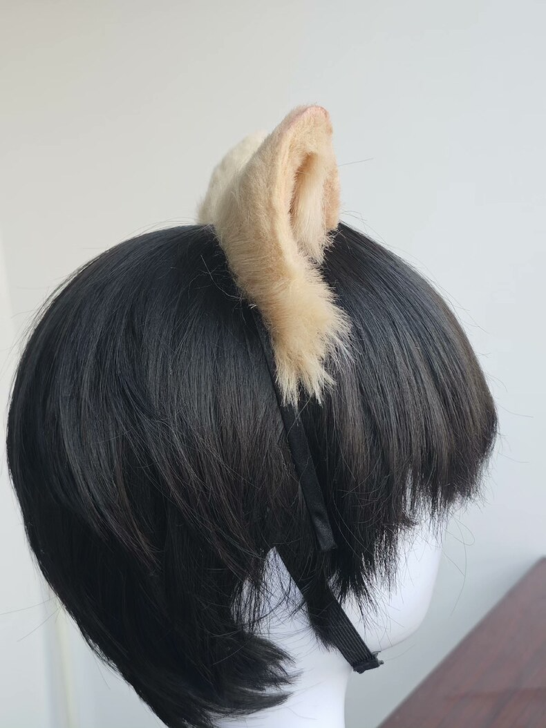 Realistic Orange Cat Ears Headband – Faux Fur Handmade - Image 4