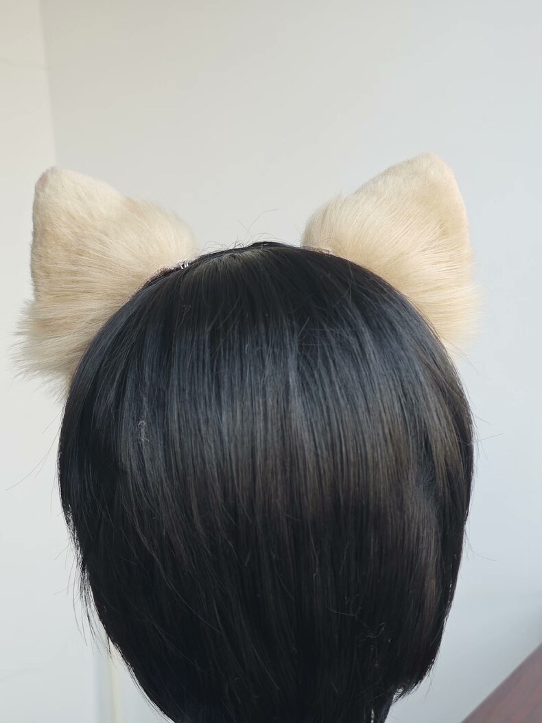 Realistic Orange Cat Ears Headband – Faux Fur Handmade - Image 5