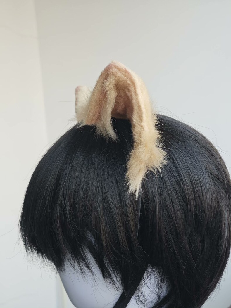 Realistic Orange Cat Ears Headband – Faux Fur Handmade - Image 6