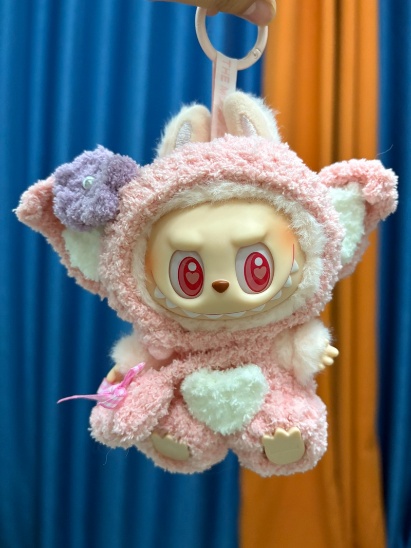Pastel Pink Plush Doll Outfit with Hood & Bow – Soft Fleece, Durable & Stylish for Collectors & Play - Image 2