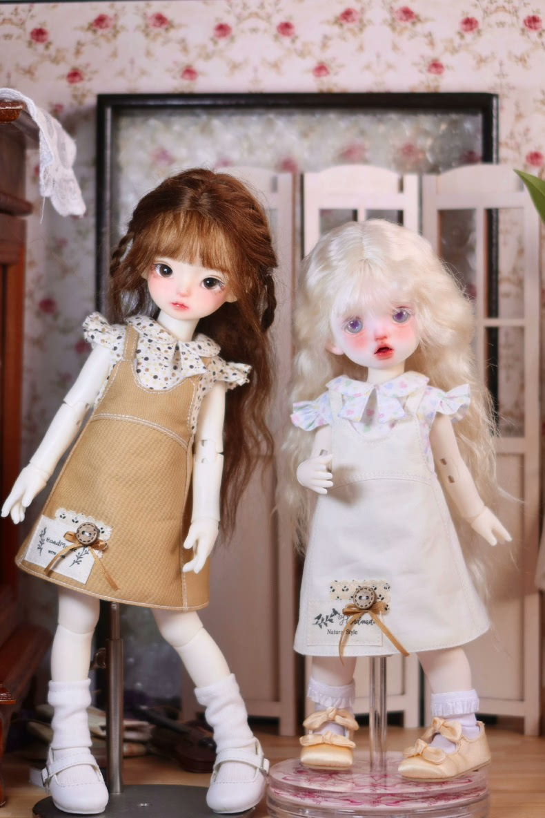 Adorable 1/6 BJD Doll Outfit: Pastel Apron Dress & Floral Top – Elegant & Versatile - Image 4