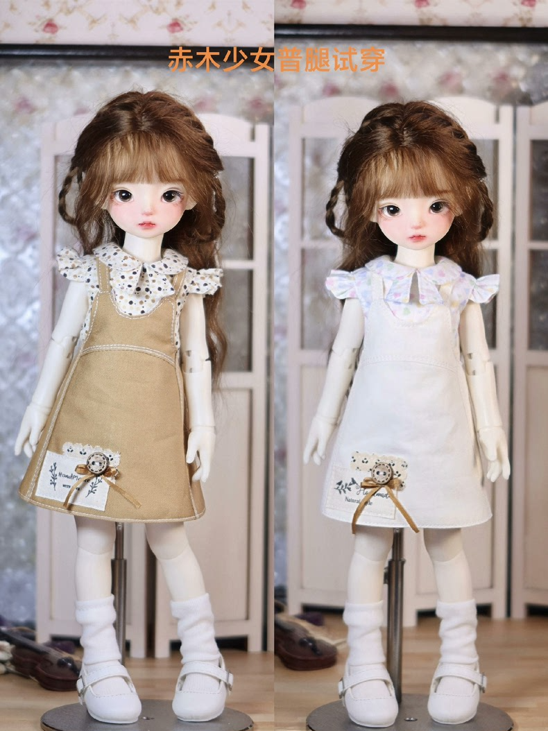 Adorable 1/6 BJD Doll Outfit: Pastel Apron Dress & Floral Top – Elegant & Versatile - Image 5
