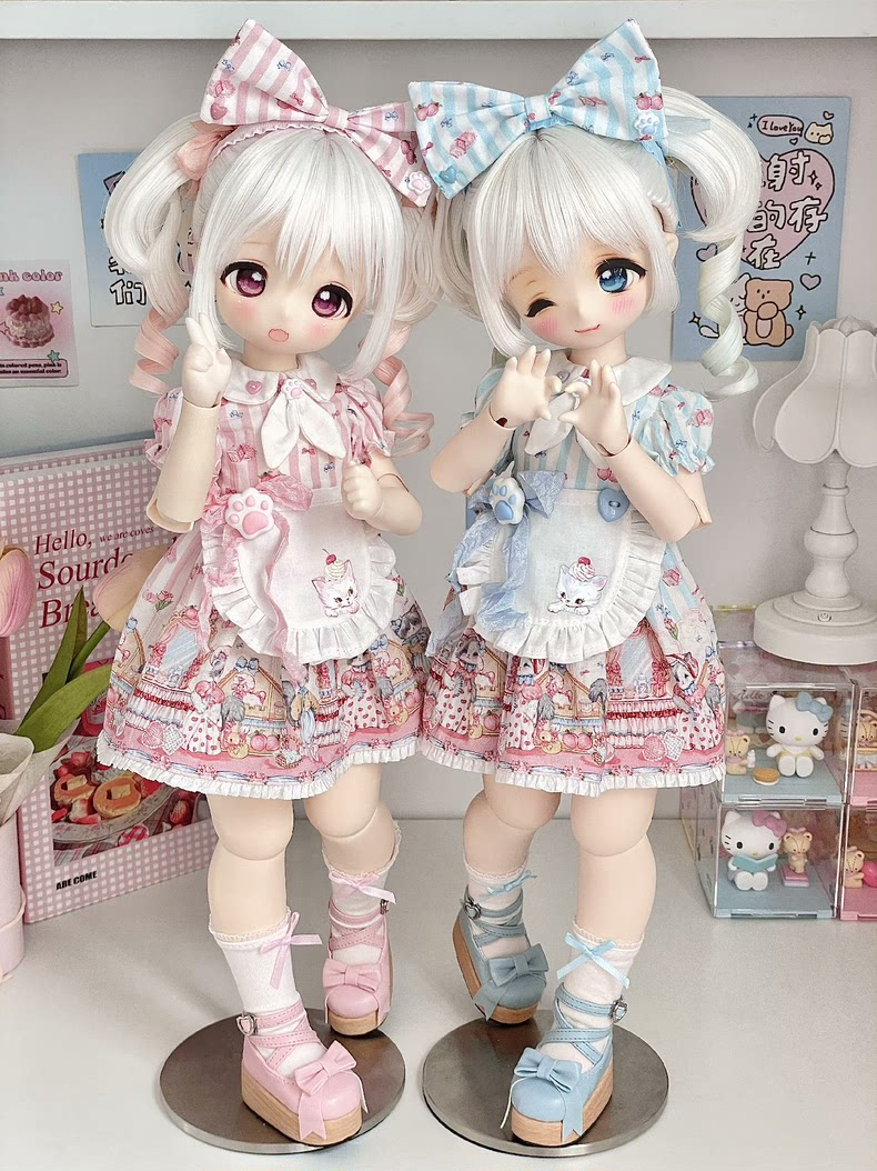Adorable Pastel Cat BJD 1/6 Doll Outfit - Handmade Charm - Image 2