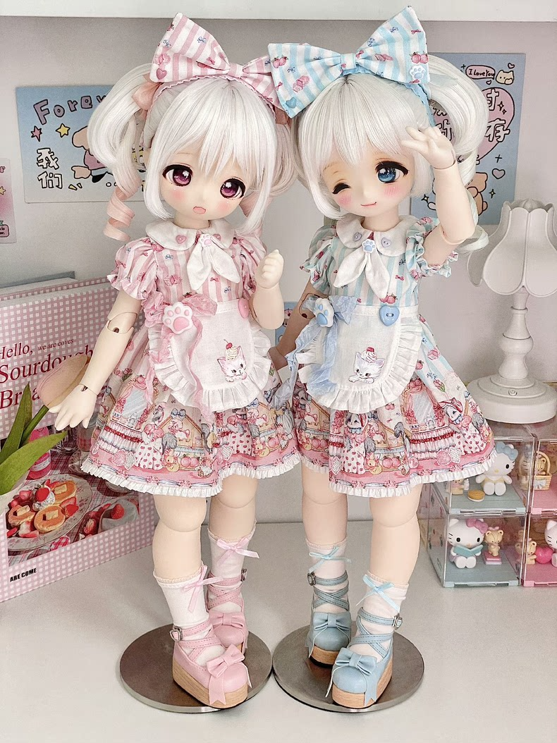 Adorable Pastel Cat BJD 1/6 Doll Outfit - Handmade Charm - Image 4