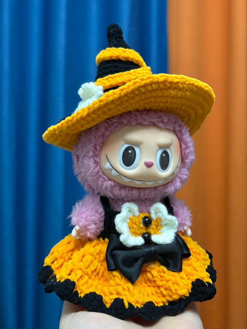 Enchanting Labubu Pumpkin Witch Outfit – Perfect Halloween Doll Customization - Image 6