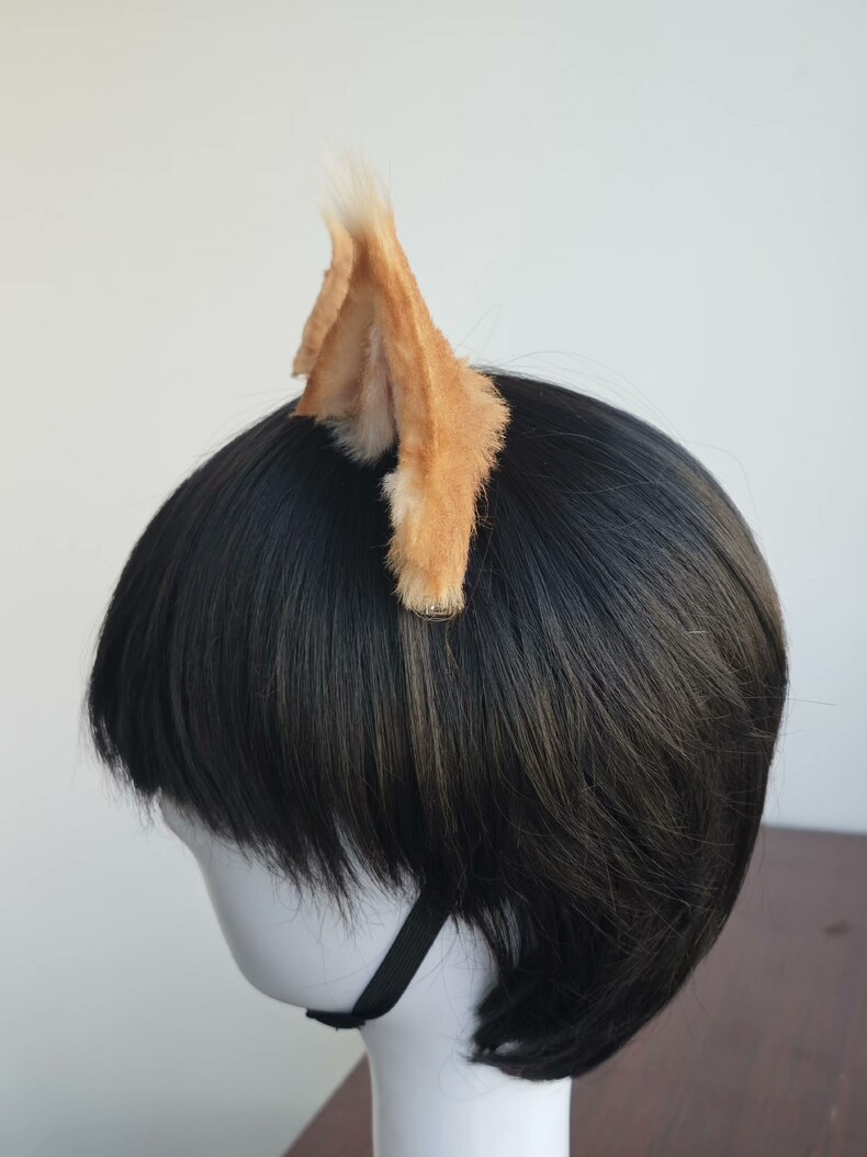 Handmade Orange Cat Ears - Realistic Faux Fur Hair Clip - Image 6