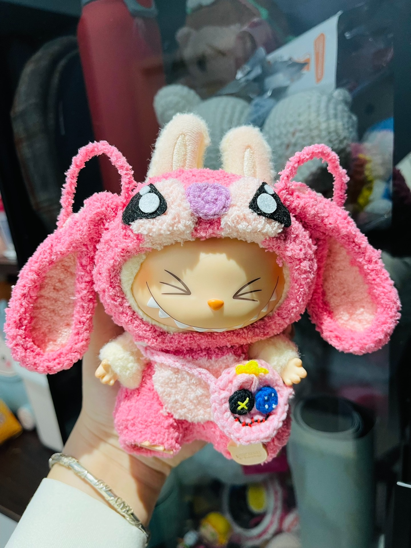 Whimsical LABUBU Plush Outfit: Playful Abominable Design with Sparkling Accents & Adjustable Features - Image 1