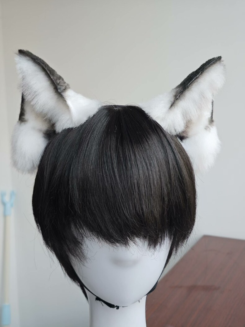 Realistic White Fox Ears - Handmade Cosplay Faux Fur - Image 3