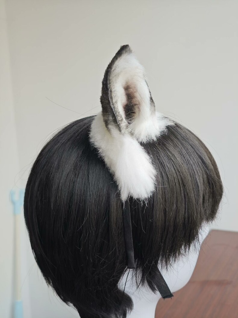 Realistic White Fox Ears - Handmade Cosplay Faux Fur - Image 4