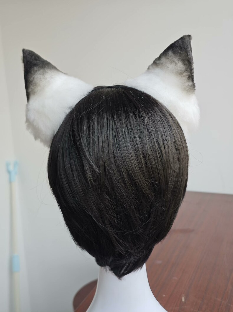 Realistic White Fox Ears - Handmade Cosplay Faux Fur - Image 5