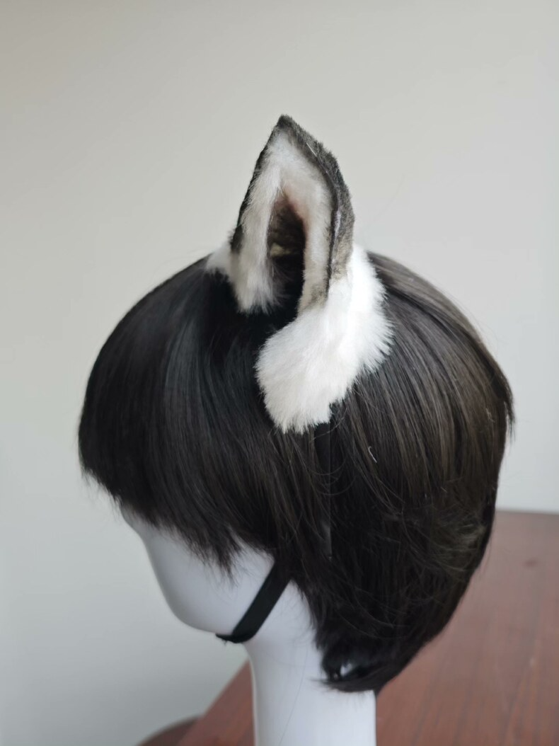 Realistic White Fox Ears - Handmade Cosplay Faux Fur - Image 6
